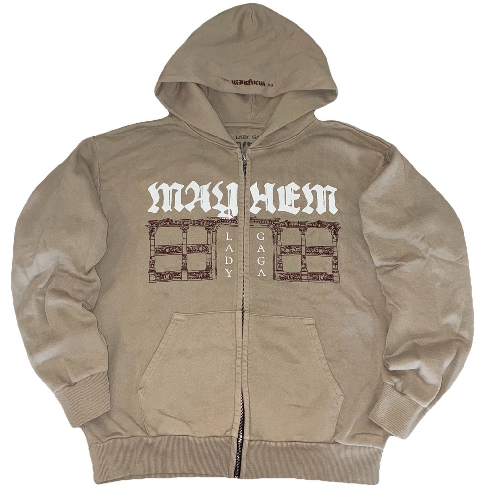 Lady‎ Gaga Opera Haus Hoodie L Beige Full Zip Mayhem Ball 2025 Merch NEW *spots
